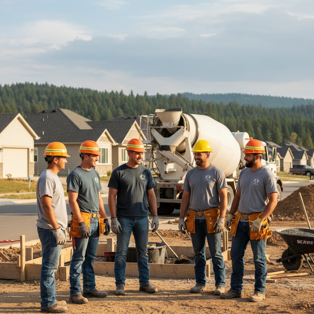 The D&D Concrete & Construction team on a job site